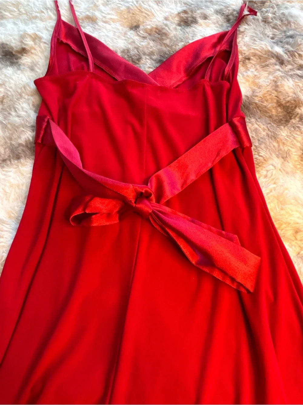 Vintage Y2K Wet Seal Red Satin-Trim Slip Dress